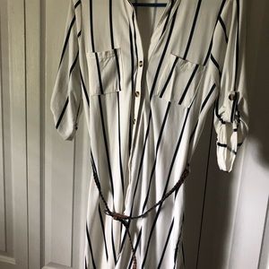 Navy blue and white dress